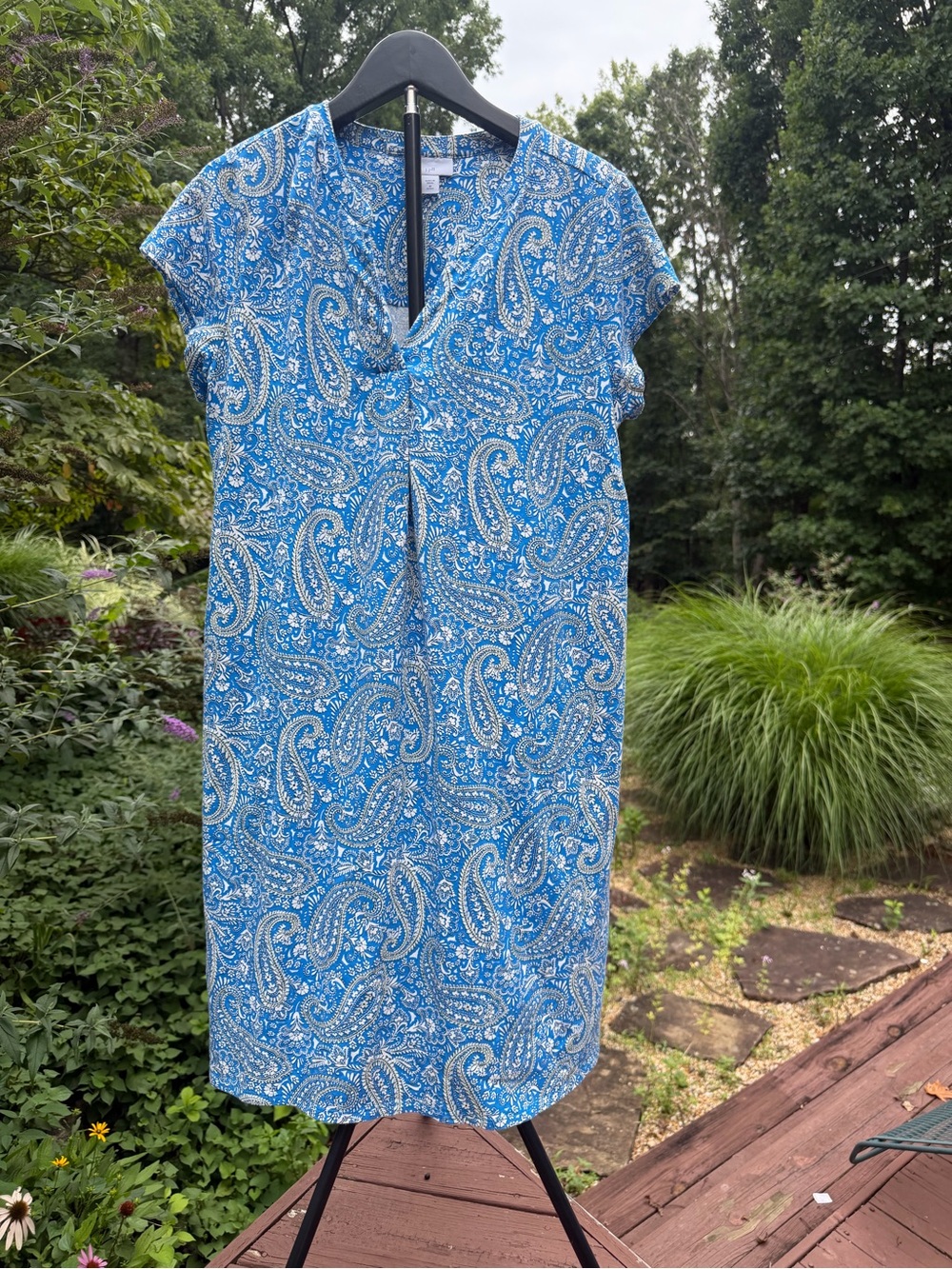J. Jill Blue and White Paisley Dress